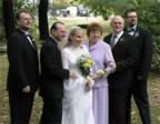 Bride & groom with Matt's parents & brothers (37kb)