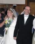 Bride & groom making their entrance to the reception (25kb)