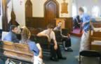 Before the service - confirmands being nervous (31kb)